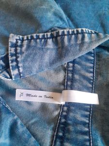 Denim Sleeveless Shirt Dress