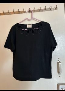 Black Top With Stylish Neck Design