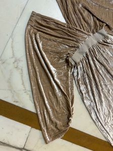 Elegant Golden Velvet Dress