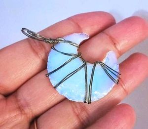 Fire Opal Moon Pendant