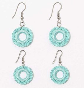 Aqua Blue Hoop Earrings – Lightweight & Elegant