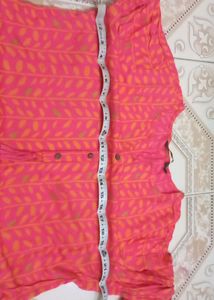 pink and lite yellow avaasa kurti