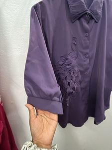 Elegant Purple Peacock Blouse