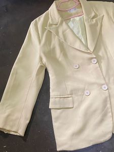 Yellow Double-Breasted Blazer