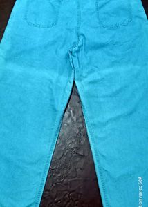 Light Blue Wide-Leg Jeans with Racing Stripe