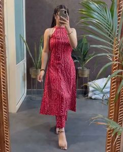 Red Printed Kurta Set