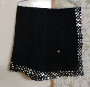Black Chiffon Dupatta with Mirror work lace.