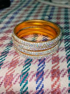 Sparkling Rhinestone Bangles - Set of 4