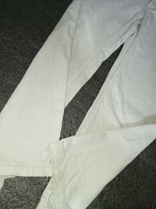 off white Wide Leg Light Wash Jeans