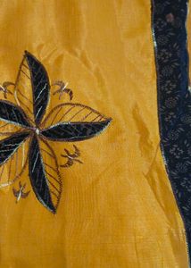 Mustard Black Combination Saree