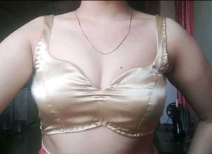 Golden Satin Padded Drawstring Blouse