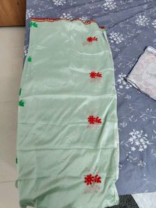 Green Embroided And Sequins Dress Material