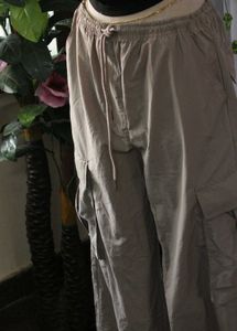Imported Stradivarius Khaki Parachute Pants