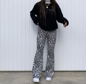 Zebra Print Tie-Waist Wide Leg Pants
