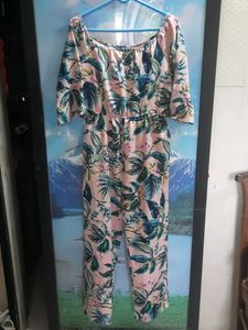 Floral Print Off-Shoulder Jumpsuit