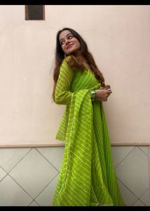 Leheriya Anarkali Suit Set