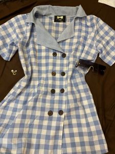 Blue Gingham  mini dress size32-
