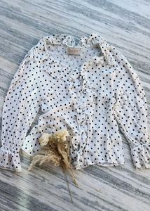 Polka Dot Ruffle Blouse