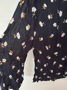 Floral Print Black Dress