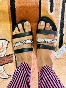 Hi-Attitude Open Toe Strappy Flats
