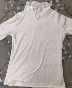 Elegant Pearl &amp; Lace Blouse