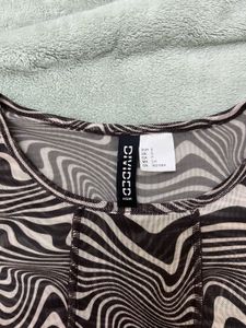 Zebra Print Mesh Crop Top