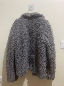 Cozy Gray Faux Fur Coat
