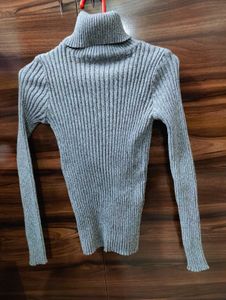 Elegant Grey Turtleneck Sweater