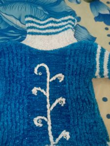 Hand-knitted Blue Sweater