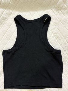 Black Sleeveless Crop Tank Top