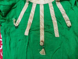 A-line Green Kurta Set