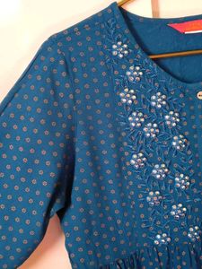 Blue Babydoll Short Kurti