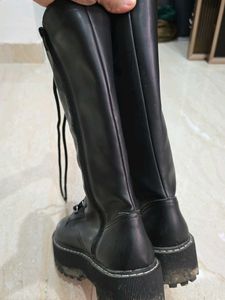 H&amp;M Black Chunky Lace Boots