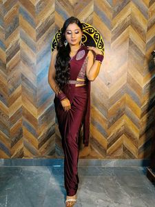ready to wear saree with heavy blouse