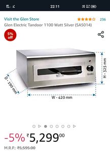 sale Urgent House Change ....Glen  Tandoor Stainless steel kitchenware OVEN ,Roti maker ,Double Grill As New
