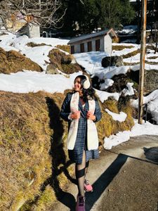 Plaid Wool Trench Coat