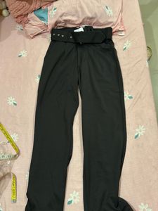 Chic Black Belted Trousers