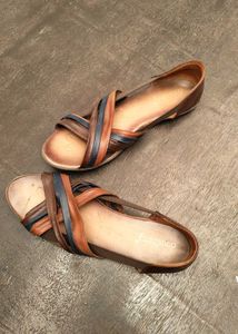 Crisscross Leather Flats