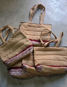 five Puffer hand made Tote Bags👜