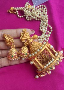 Fancy Temple Jewellery + Earring