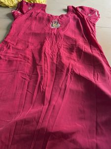 pink kurti with stones