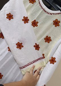 Beautiful White And Lemon Colour Dress