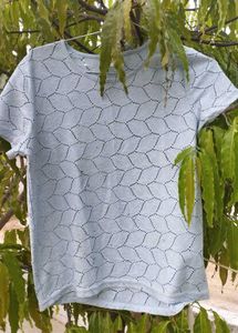 Light Blue Eyelet Tee