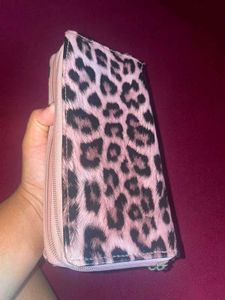 Leopard Print Zip Around Wallet