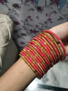 Red &amp; Gold Bangles