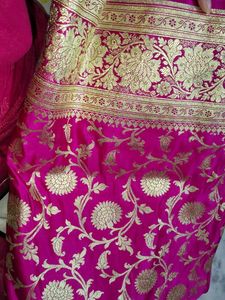 Pure Banarasi Silk Zari Work Heavy Pink Saree
