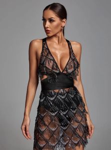 Sequin Fringe Mini Party Dress