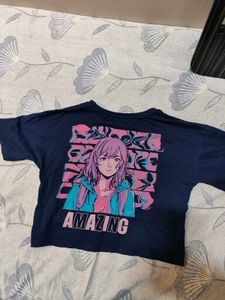 Navy Anime Graphic Tee