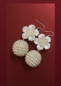 All Pearl White Dangling Earrings