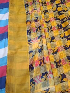 Vintage Floral Print Fabric Saree🥻